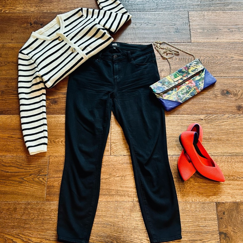 PAIGE Black Verdugo Cropped Jeans